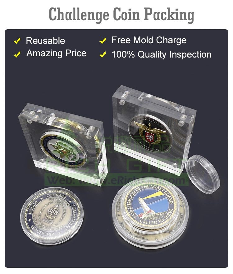 Coin Case 40 mm Acrylic Coin Display Holder Capsules/Challenge Coin Plastic Case Box Case for Coins