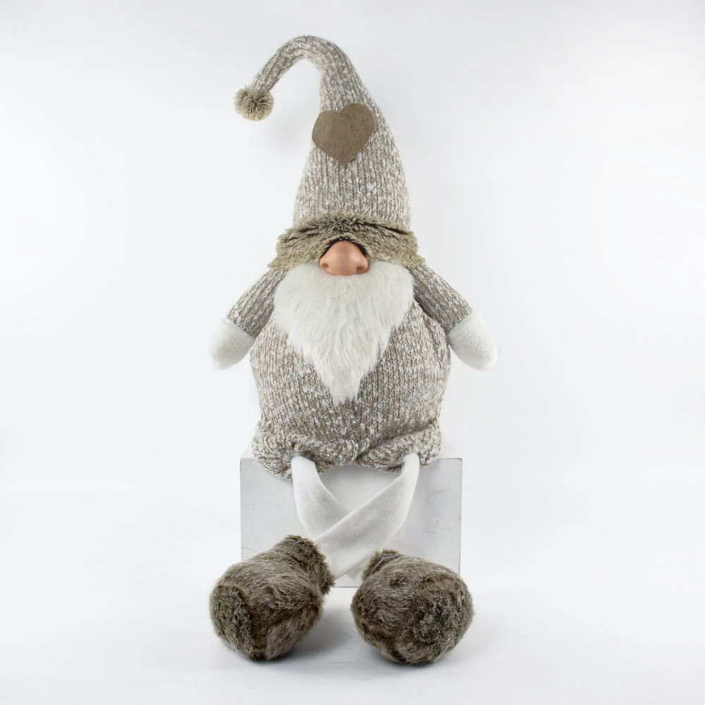 Handmade Swedish Plush Elf Christmas Sitting Gnome for Home Ornament