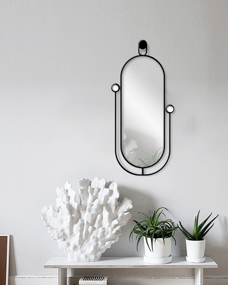 Customized Wholesale Selling The New Home Decoration Black and Gold Minimalist Metal Wall Mirror Frame