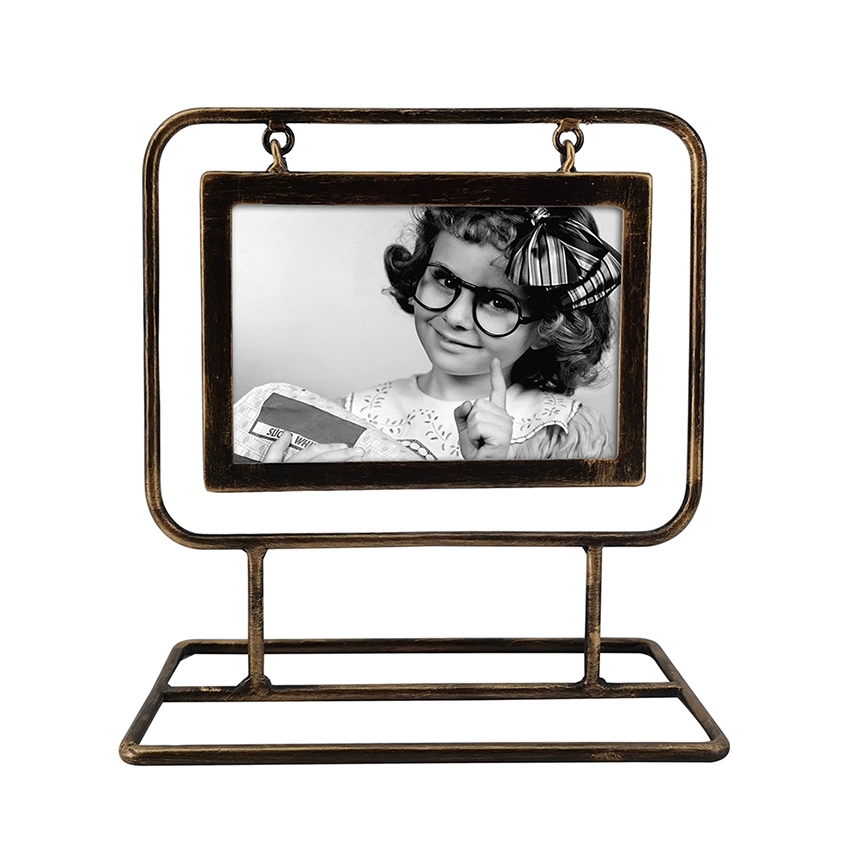 Metal Photo Frame in Different Shape for Desk Decor, Iron Picture Frame Used for Table with Holder, Promotional Photo Frame