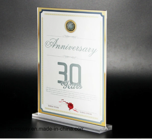 A4 Clear Acrylic Table Photo Display Frame with Base